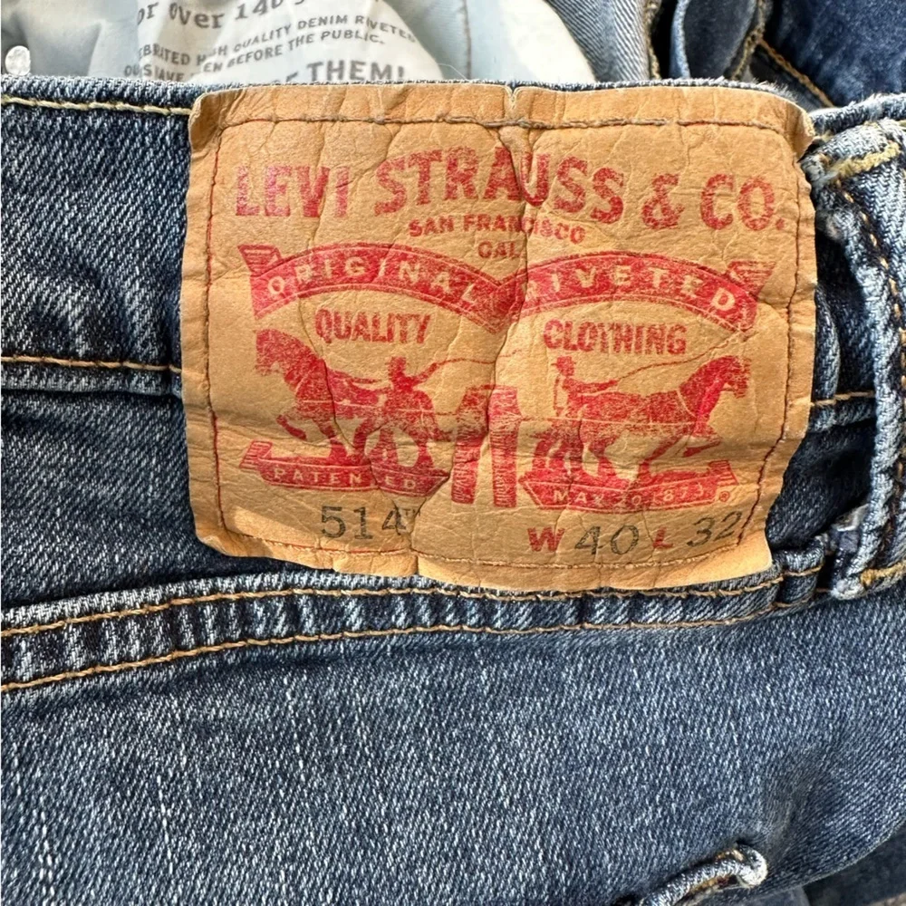 Levi's 514 Mens Straight Leg Medium Wash Jeans Size W40 x‎ L32